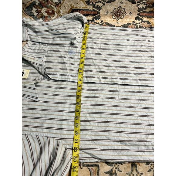 Vintage Versace Button Down Collar Shirt 90s Designer pin stripe Top Blouse y2k - Picture 10 of 15